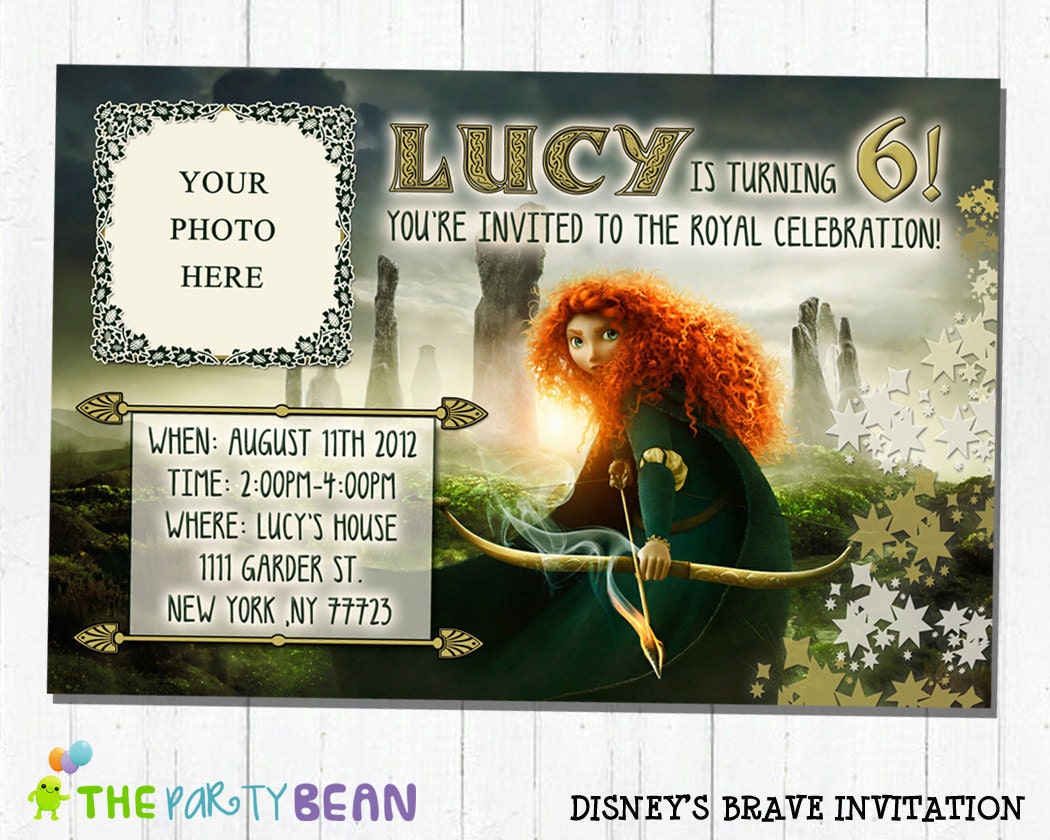 Disney's Brave Invitation - Digital File - You Print - Customized