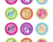 My Little Pony Birthday Party Thank You Favor Tags- Stickers - Cupcake Toppers: 2 Inch Circles - Digital PDF FILE Il_170x135