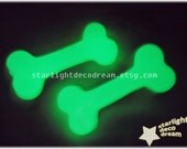 TWO GLOW in the DARK Big Bone Resin Hair Clips for Kitsch Cult Party Kei or Fairy Kei