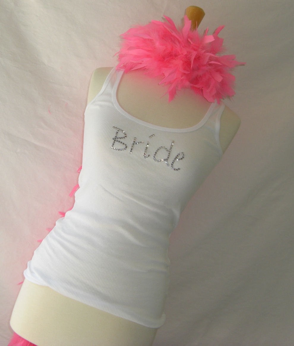 Bride, Bachelorette Tank, Swarovski Embellished, Spoil the Bride to Be by Dirty Girl Creations on Etsy