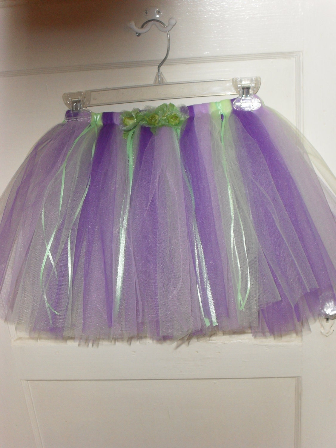 Girls' Purple and Celery Multi Ribbon Tutu Skirt