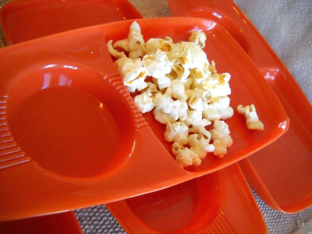 Mod Snack Tray Set in Ultra Orange-Halloween Fun - RedBarnRetro