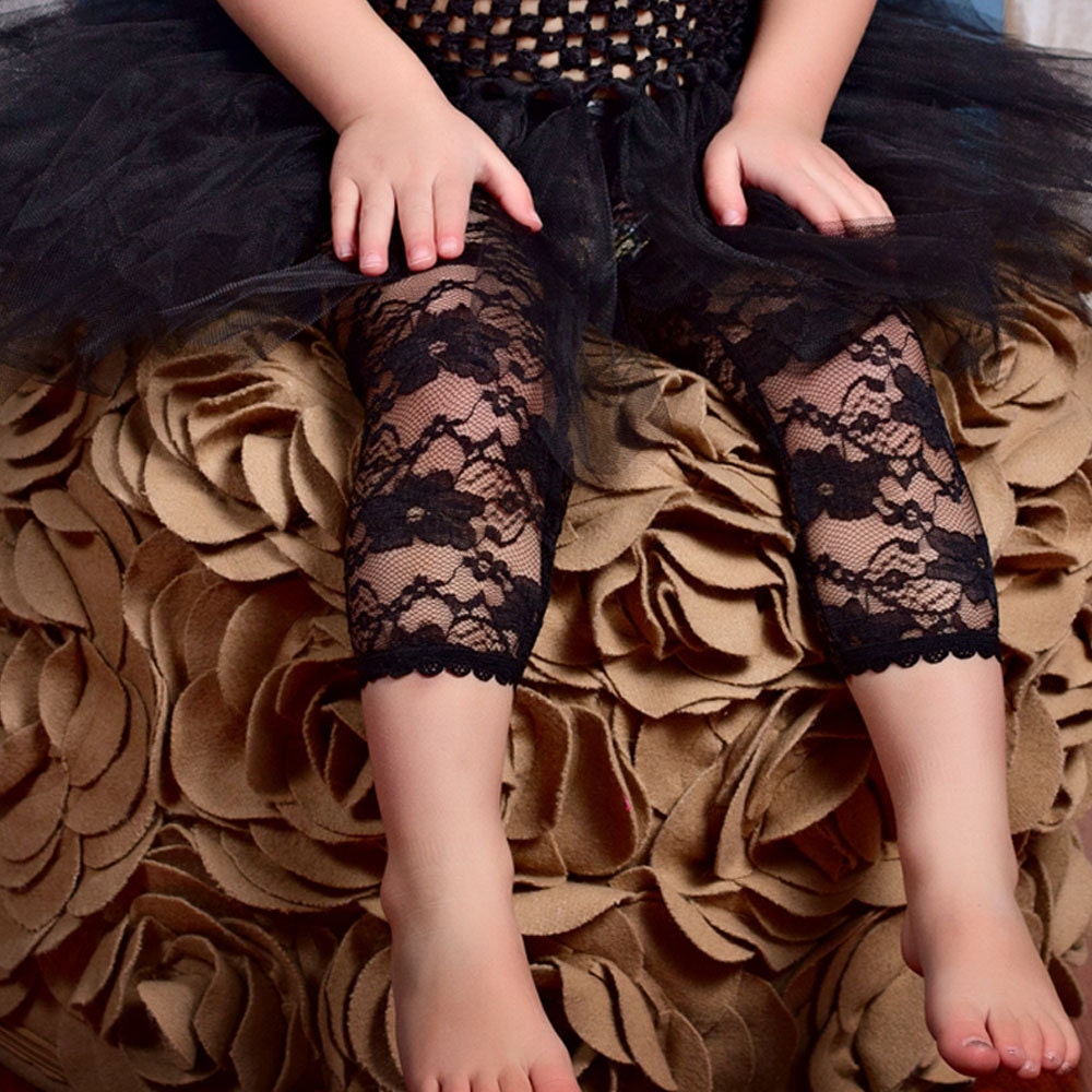 Choose RED, HOT Pink, IVORY, Light Pink, Black, White- Lace Leggings Tights for Infant - Toddler