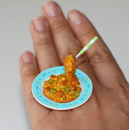 Kawaii Japanese Floating Ring - Meatball Spaghetti Pasta