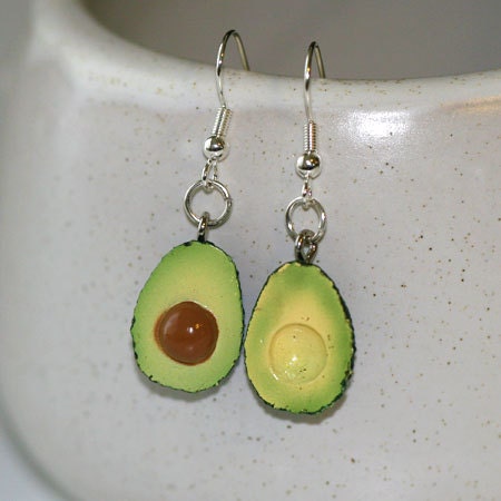 Kawaii Miniature Food Earrings - Avocados
