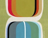 colour set  - LARGE mid century design art print