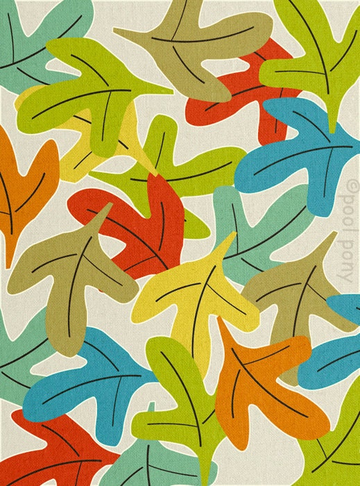 Forest Floor,  mid century design, art print, by Pool Pony, LARGE