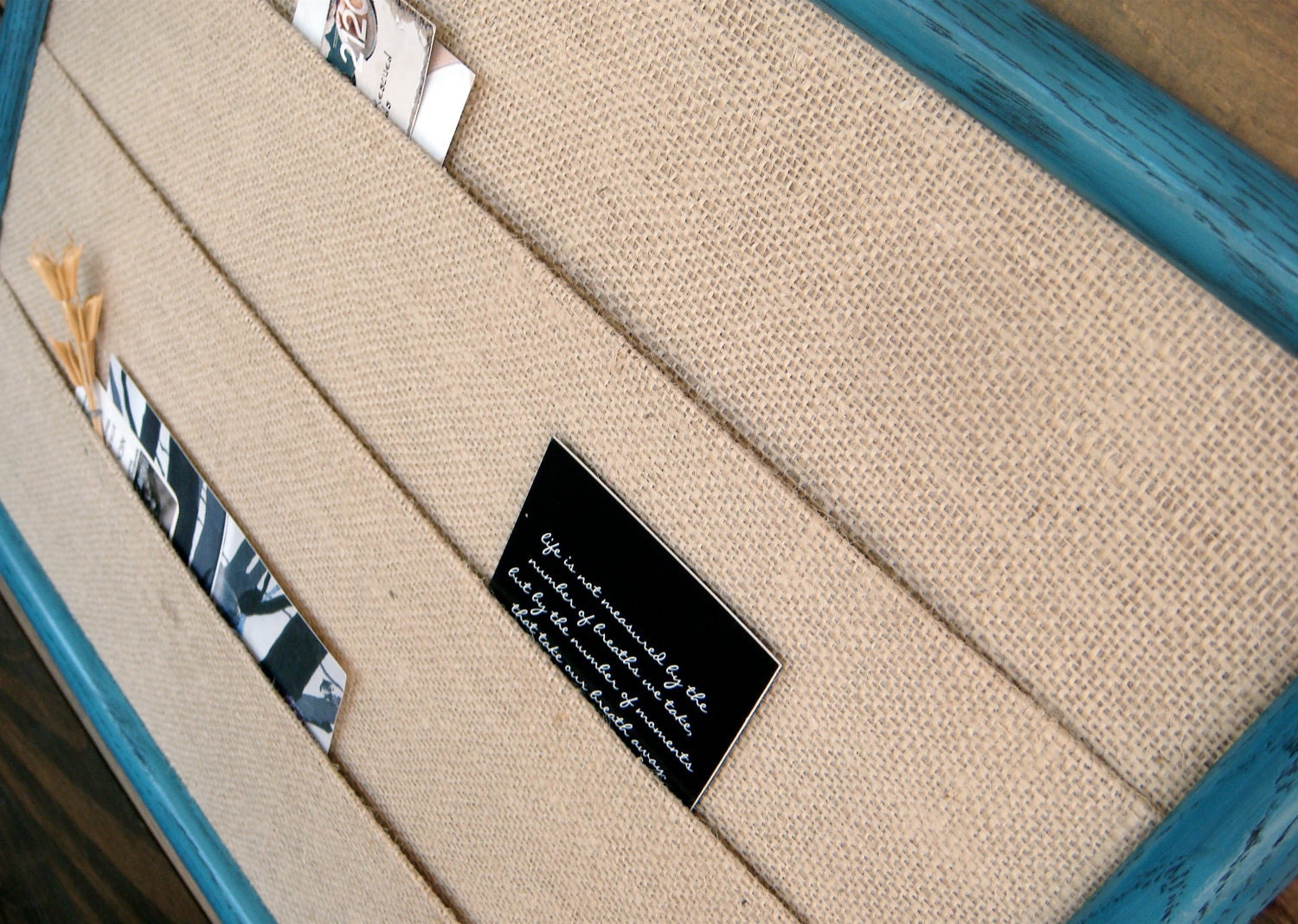 Mediterranean Turquoise & Burlap Wall Organizer