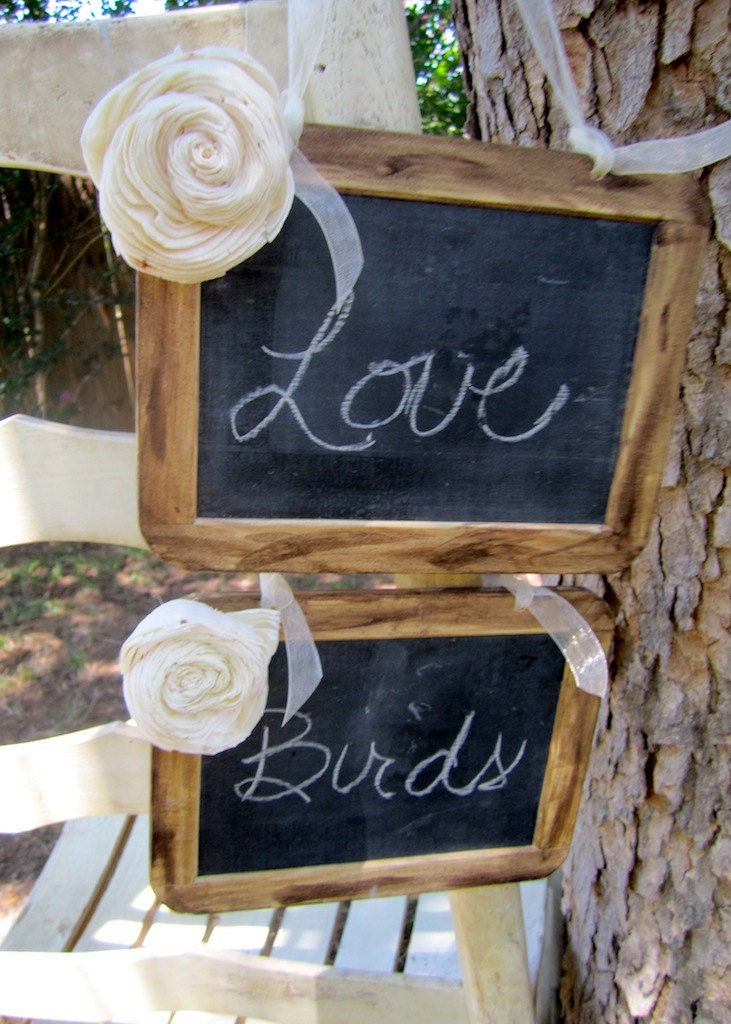 Two 5"x7" Chalkboard Photo Prop Shabby Chic Elegant Vintage Rustic Menu Message Boards Showers Weddings Parties Bride and Groom