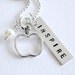 Teacher Gift - INSPIRE Apple Charm -  Personalized Jewelry - Sterling Silver