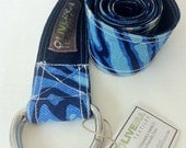 Fashion Belt - printed hemp, Wavelength pattern in Ultramarine