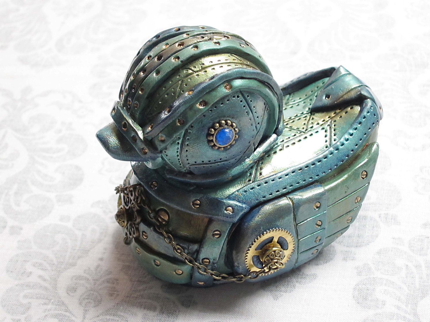 Steampunk'd Ducky Blue and Green