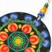Folk Jewelry  polish folk art motif Earrings Round and Colorful black blue orange green (11L)
