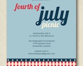 fourth of july invitation PRINTABLE 5x7 digital file DIY
