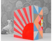 Ornament Geometric Neon Art Blocks x 4