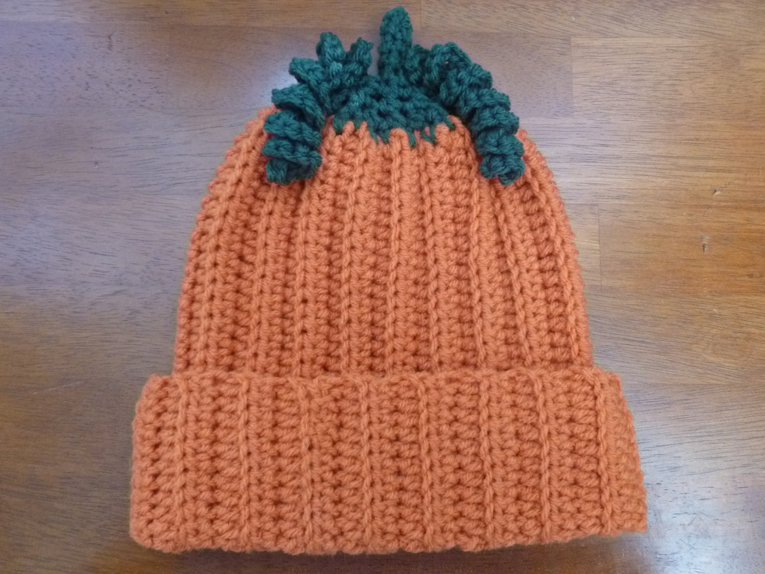 Pumpkin Baby Hat Size 6 to 12 Months - Ready to Ship -