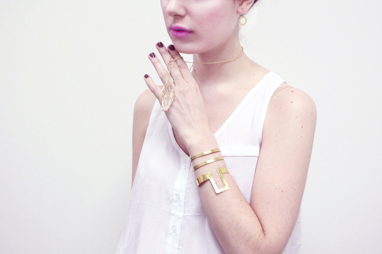 Double Band Brass Cuff