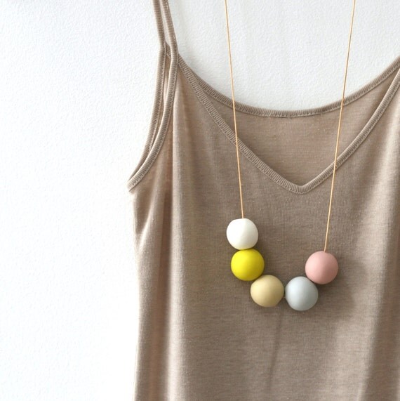 not quite round handmade beads make a necklace