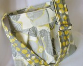 Emma Small Purse - Diaper Bag - Messenger Bag in Optic Blossom - Pleated - Adjustable Strap - Custom - Elastic Pocket