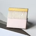 Pastel pink, metallic golden yellow and white lace stripes ring with lace pattern - statement ring