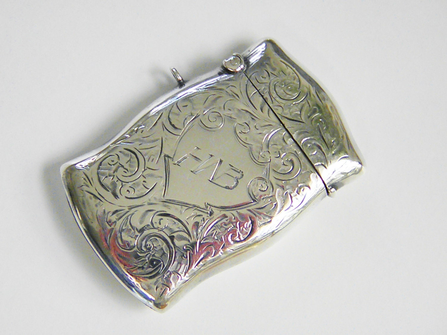 Antique Art Nouveau Sterling Match Safe Chatelaine 1911