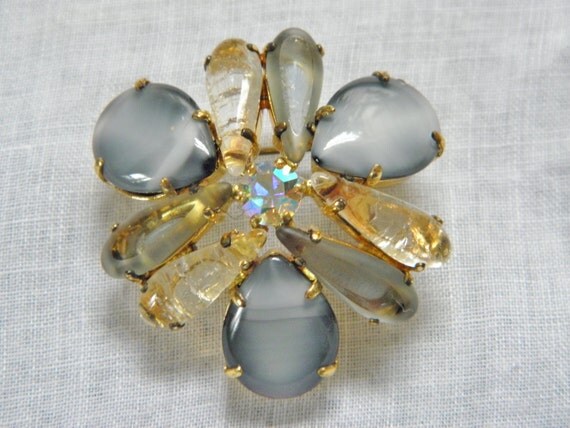 Vintage Juliana Blue Rhinestone Confetti Brooch