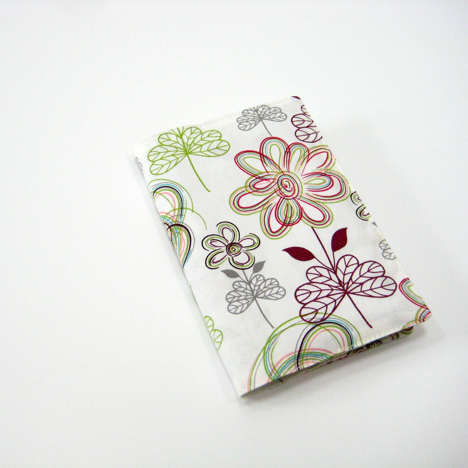Pocket Moleskine cover, summer garden, pretty fabric cover for 9x14cm Moleskine notebook or planner