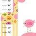 Personalized Mod Pink Zoo Animals V2 Canvas Growth Chart - Ribbon