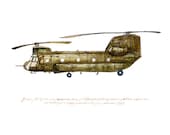 CH-47 Chinook, us army aviation watercolor print, 8x10"