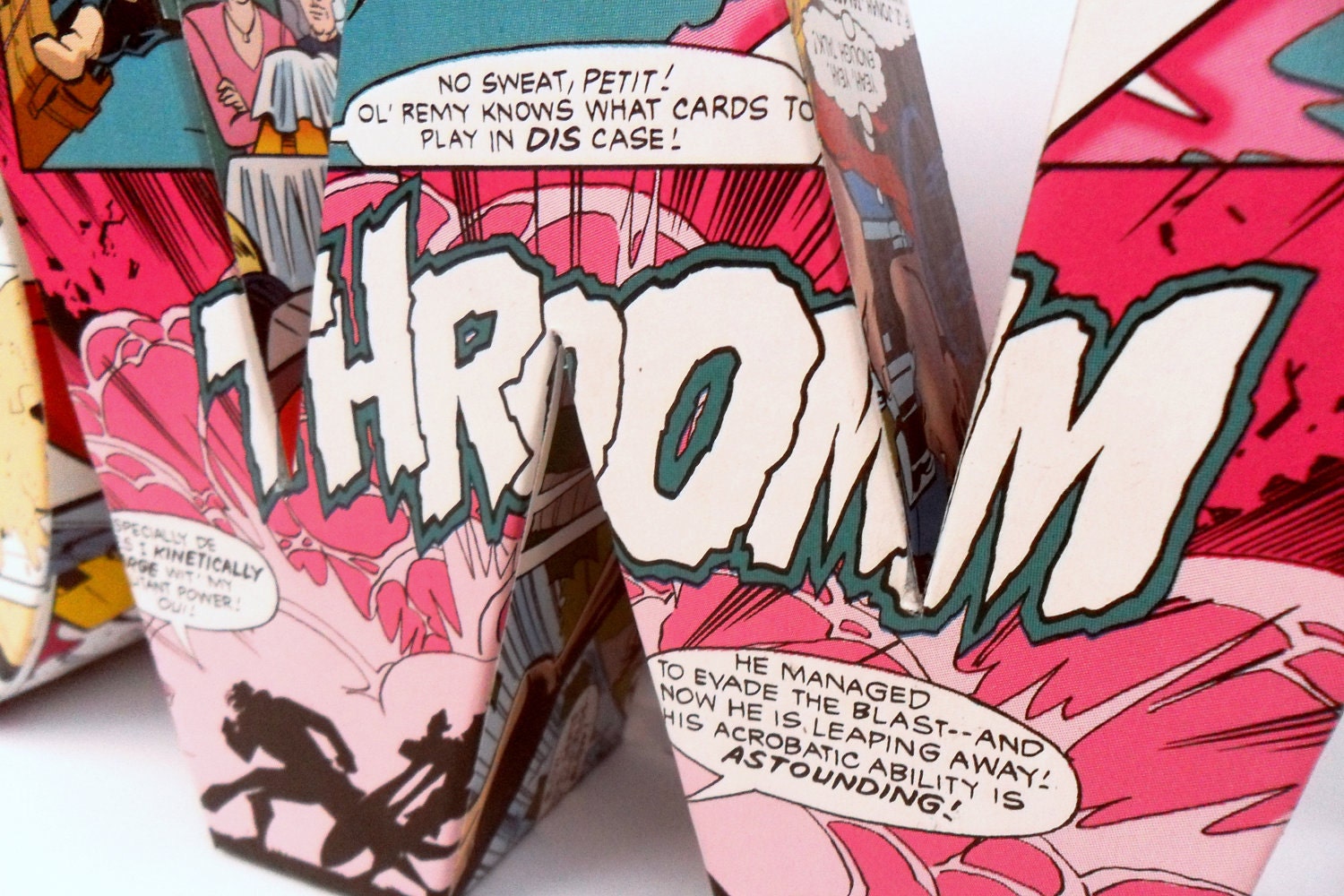 Comic Book POW 3D Freestanding Letters Handmade Custom Personalized Ornament Superhero Fan