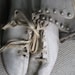 Vintage White Leather Womens Ice Skates - Christmas Decor