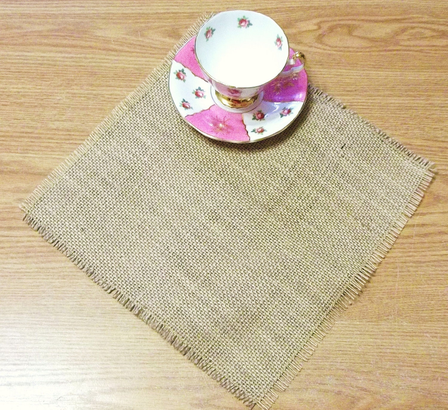 CUSTOM ORDER for Emily Burlap Square Mat  For Home Decor and Table Centerpiece