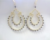 Art Deco, Metallic, Wire Wrapped, Fine 14K Gold Filled, Large Chandelier Earrings, Trendy, Fashion, Custom, Handmade Jewelry, Jewellery