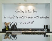 Cooking Wall Quote Decal- Vinyl Sticker Words for Kitchen, Cook