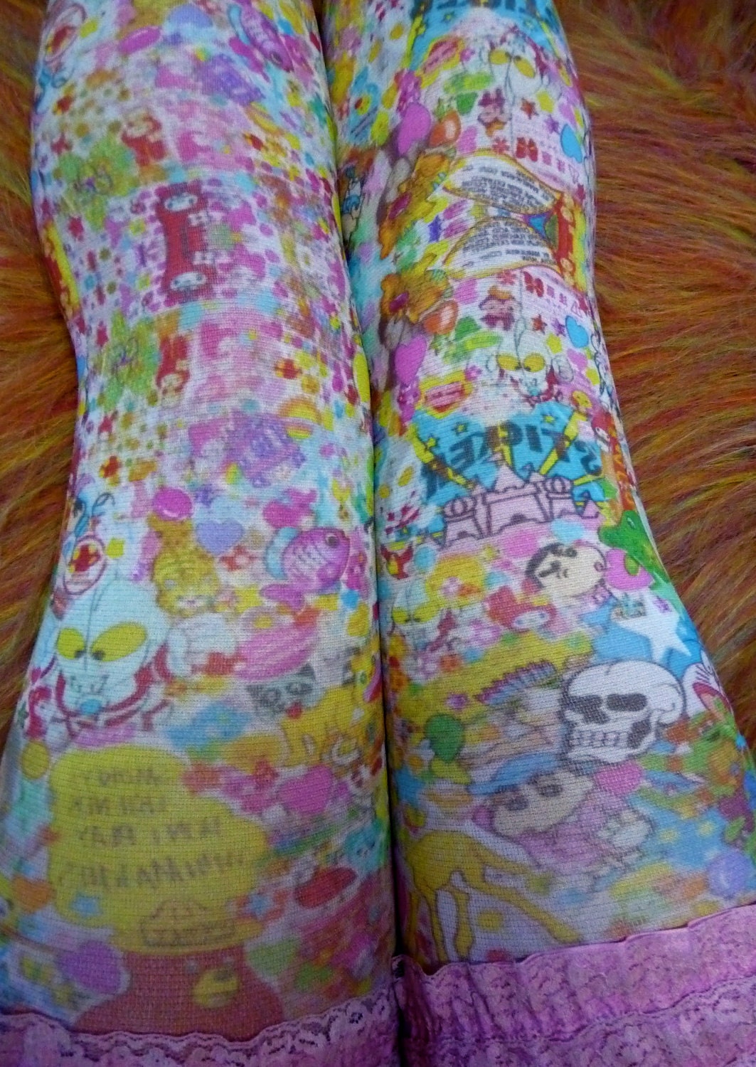stickers all over print tights