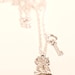 Owl & Key Pendant . Chain. Small. Cute . Gift for her . Spring
