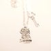 Owl & Key Pendant . Chain. Small. Cute . Gift for her . Spring