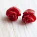 Tiny Rose Earrings . Red . Lavender . Olive Green . Fuchsia Pink . Cute . Mother's day
