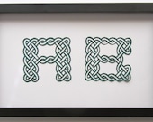 Eternity CELTIC Knots ALPHABET LETTERS in Traditional Designs Wall Art Home Décor Handmade Handcut Silhouette Paper Cutout One Of A Kind