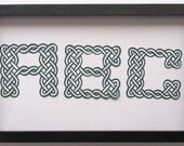 Eternity CELTIC Knots ALPHABET LETTERS in Traditional Designs Wall Art Home Décor Handmade Handcut Silhouette Paper Cutout One Of A Kind