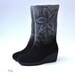 Felted boots black and grey  from natural softest merino wool with rubber soles