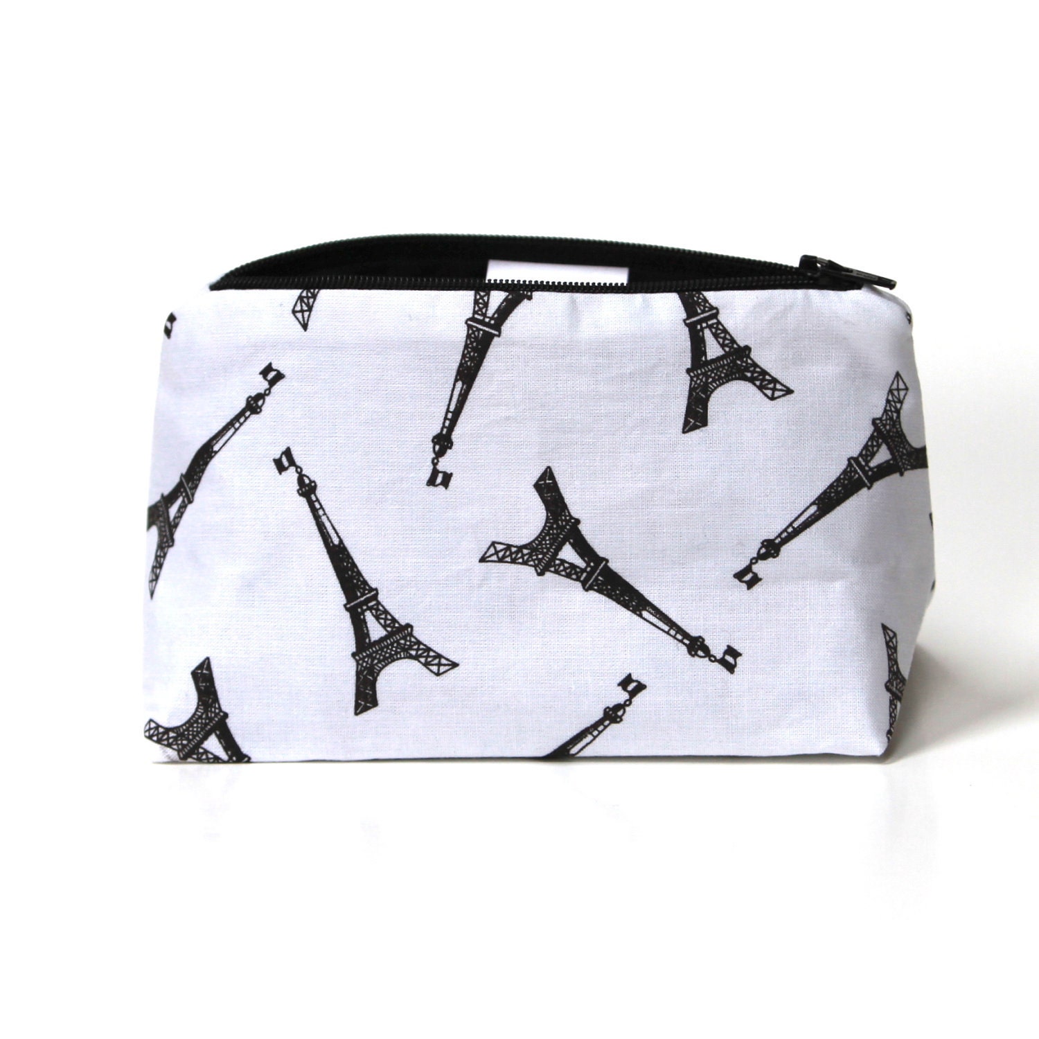 Black and White Eiffel Tower Make Up Bag, Bridesmaid Gift - Paris Novelty Cosmetic Bag, Travel Bag, Travel Gift, Cosmetic Case