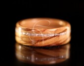 Bethlehem Olive Wood Wooden Ring with Pearl Inlay