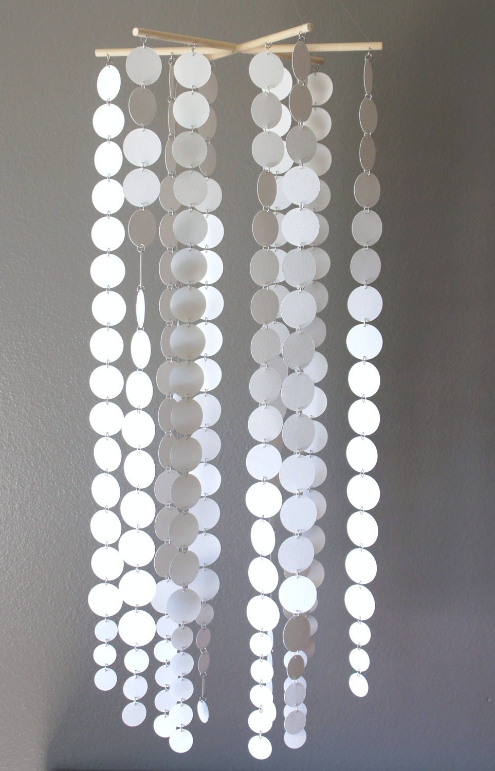 SALE-White Crib Mobile / White Chandelier