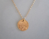Magnolia Flower Gold Necklace by MarisaLeeDesigns