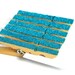 Altered clothespins . Turquoise glittered clothes pegs . 6 set . wedding favors enclosures . aqua blue . something blue . clips