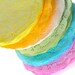 Colored French doilies . round paper . hand dyed . pastels . lace . 7 colors . 4 inch . small . gift wrap . embellishment . 35 pieces . blue