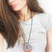 Crochet orange stich necklace- gray and orange color- 2 in 1 necklace-transformable jewelry "Modify Me"