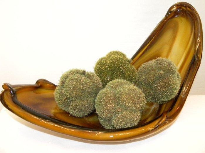Mouth Blown Glass Boomerang Dish