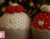 New-Fabric food pattern-Cupcake,muffin,-PDF via Email-pincushion flower,heart,mum's gift-home decor